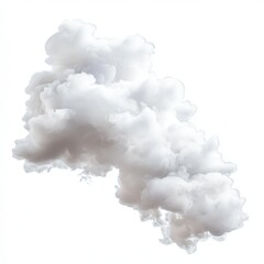 White fluffy cloud isolated on white background.