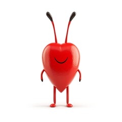 Cartoon character with heart antennas smiling