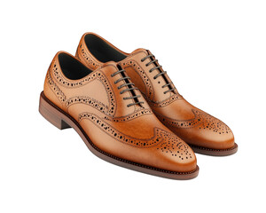 Stylish brown leather dress shoes with brogue detailing, perfect for formal occasions. These shoes combine elegance and comfort for sophisticated look