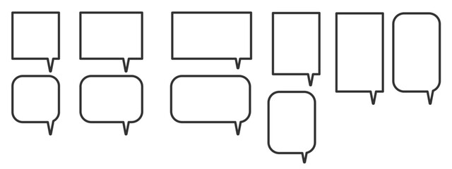 Obraz premium 太線 四角形 吹き出しのセット