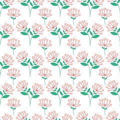 Flowers Seamless Pattern Cartoon Illustration
