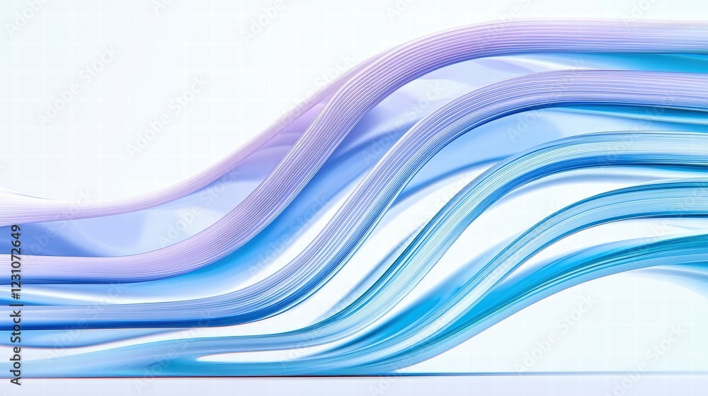 Poster wavy design composed of soft colors and fluid lines for creative use