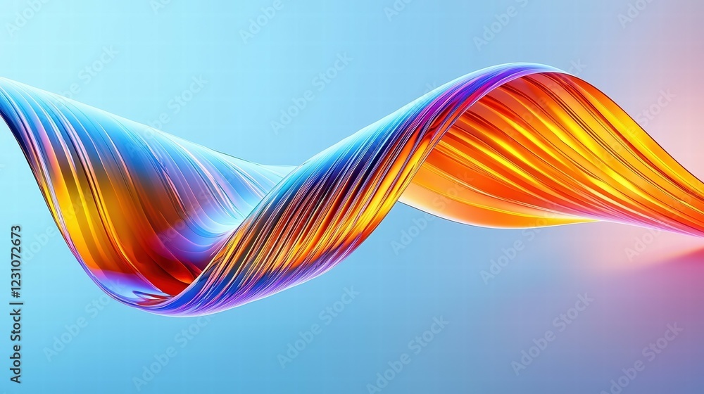 Poster wavy design featuring colorful flowing patterns and creative elements