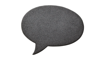 Dark gray speech bubble communicating on transparent background
