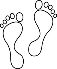 Foot print icon. Human foot pet black vector flat and line collection isolated on transparent background. Shoe print step symbol sign of walking, track imprint, sole of shoe printmaking technique.
