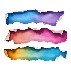 Fototapeta premium Vibrant torn paper edges, vivid colors, versatile design element, ideal for creative projects and digital artwork, enhances visual appeal