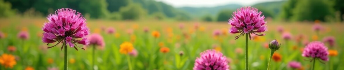 Obraz premium Giant milkweed in a field with a floral crown, , botanical garden