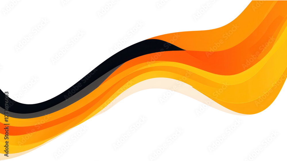 Aufkleber dynamic wavy lines in alternating colors on transparent background, vibrant design element for moder