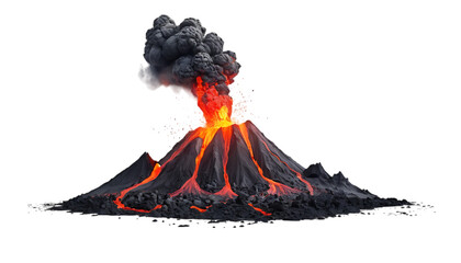 Volcano eruption with lava PNG Image