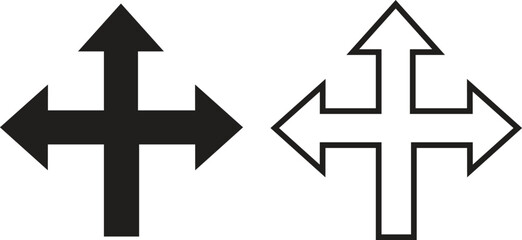 Road Traffic Arrow flat and outline icons set. Choice, option, pathway, opportunity. Way signs. Driving direction mark. GPS element template for graphic and web design isolated transparent background.