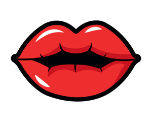 Red Lips Pop Art Illustration