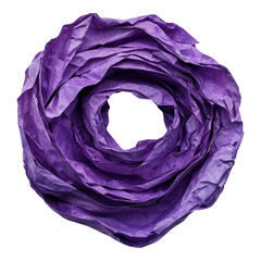 Fototapeta premium Purple crumpled paper spiral, textured design, dynamic shadows, ideal for creative projects, transparent background, tactile themes