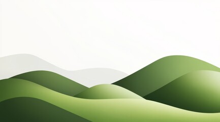 Abstract green hills landscape illustration.