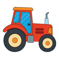 Tractor High Quality Agricultural Machinery Illustrations for Farming and Industrial Use