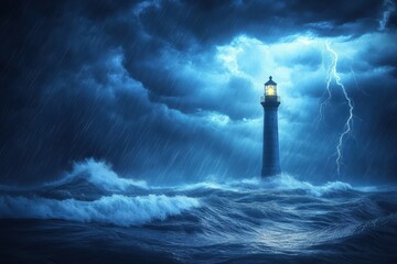 Lighthouse Stands Strong During Tempestuous Storm