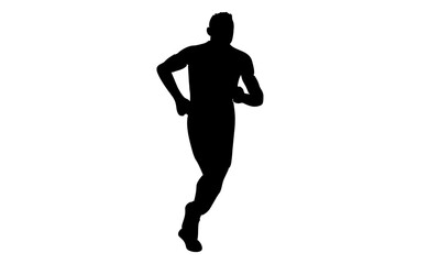 silhouette of runner minimalist design sport