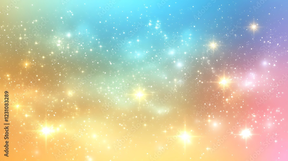 Poster celestial gradient background with sparkling stars