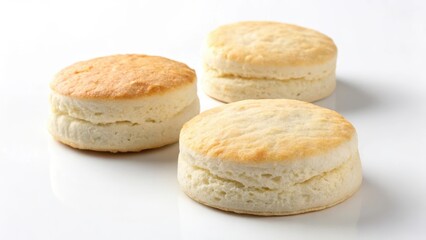 Three golden-brown baked biscuits, ready to be eaten