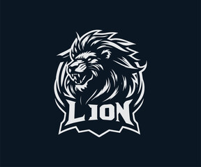 Lion mascot logo design vector template with modern illustration concept style for badge, emblem and t shirt printing.