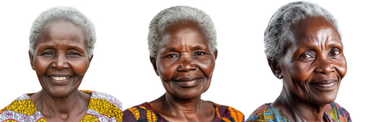 Warm and Friendly Elderly African Woman Smiling with Wisdom and Joy   Portrait of a senior female from a tribal ethnic community exuding compassion life experience and a vibrant spirit