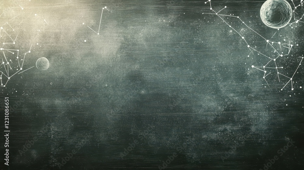 Wall mural dark space background with celestial constellations
