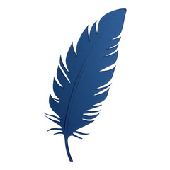 Obraz premium Dark blue feather cutout, intricate design, versatile for digital projects, elegant and modern aesthetic, perfect for creative applications
