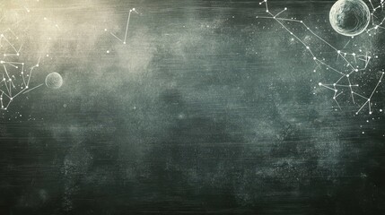 Dark Space Background With Celestial Constellations