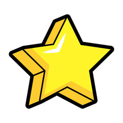 Shiny Yellow Star Pop Art Icon