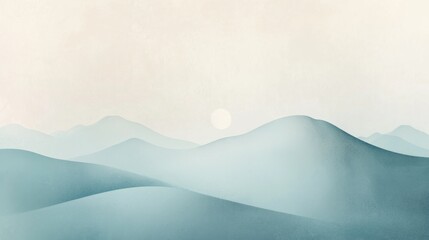 Serene Blue Hills: A Minimalist Landscape