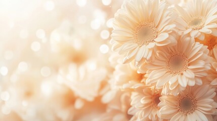 Peachy-Colored Gerbera Daisies in Soft Focus