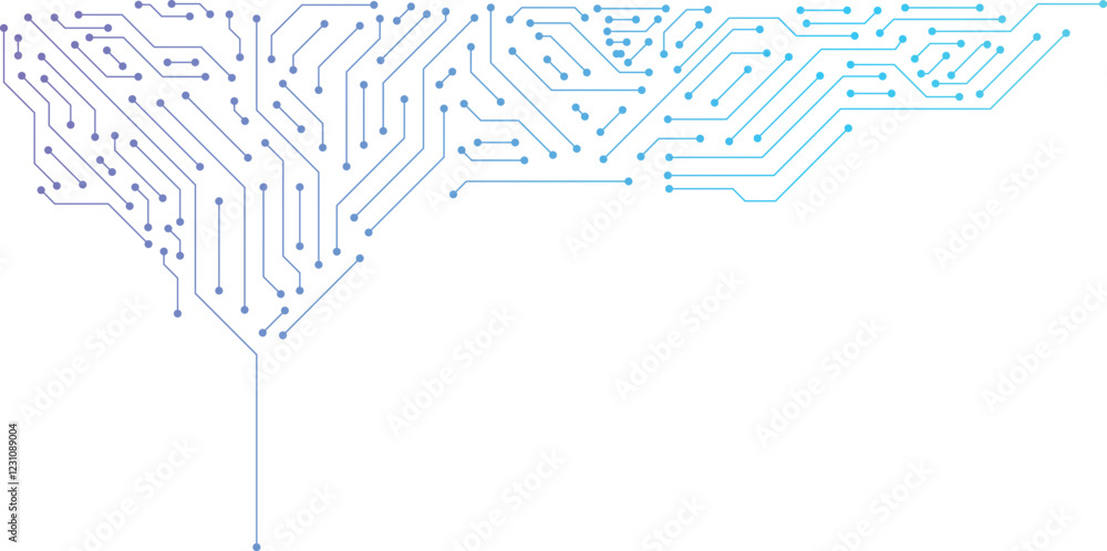 Fototapete circuit board electronics digital technology isolated on transparent background. motherboard, cpu, p