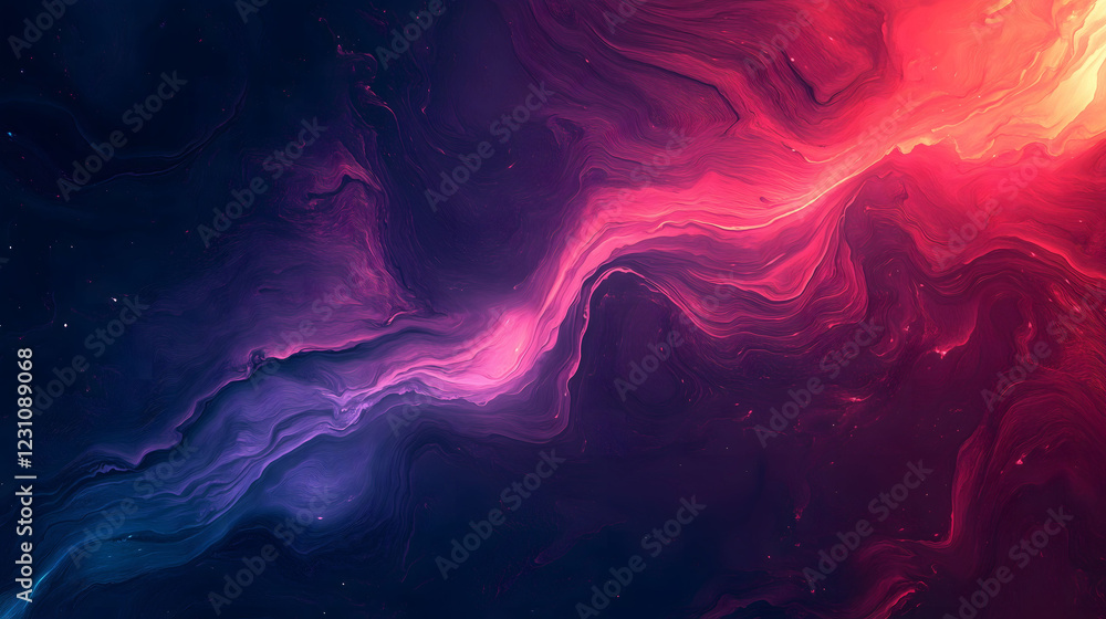 Poster colorful abstract representation of swirling light patterns in a cosmic space environment. generativ