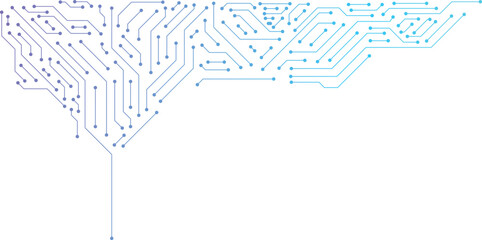 Circuit Board Electronics Digital Technology Isolated on Transparent Background. Motherboard, CPU, Processor and Artificial Intelligence Concept. Digital Microchip Semiconductor
