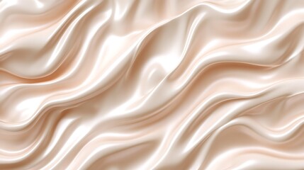 Fototapeta premium Elegant Draped Creamy Beige Silk Fabric Texture