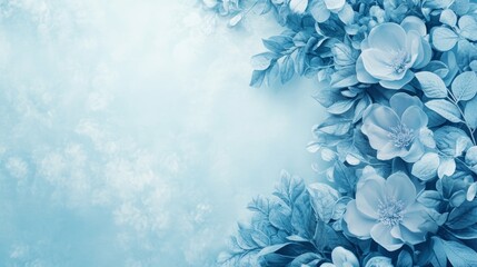 Fototapeta premium Serene Blue Floral Arrangement: A Pastel Dream