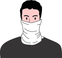 Long mask UV white color 