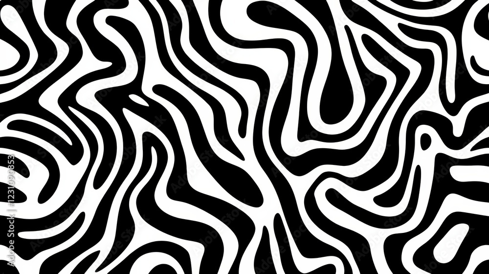 Poster bold curved lines and squiggles in vector format