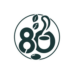 80 Coffee Logo Design