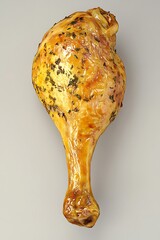 Golden roasted chicken leg with herbs
