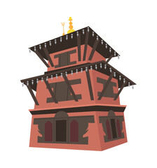 Red pagoda illustration