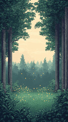 Enchanted Forest Pixel Art Landscape