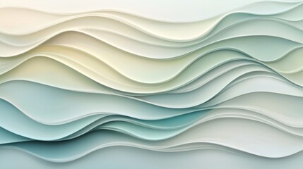 Fototapeta premium Abstract Wave Pattern: Serene Aqua and Cream Hues