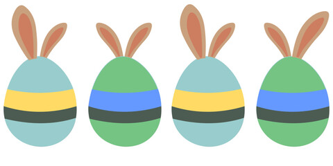 vector design of eggs and bunny ears for easter day eps 2