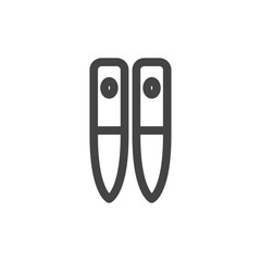 線画日用品家電関連の単品アイコン　菜箸