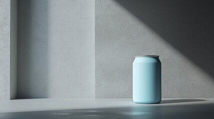 Minimalist drink can composition indoor studio photography modern environment side angle abstract art