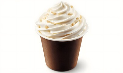 Whipped cream dessert, cup, studio, isolated, sprinkles, background, white, food photography, menu