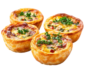 Delicious savory pastry cups filled with vegetables and herbs, perfect for appetizers or snacks. These mini quiches are golden brown and visually appealing