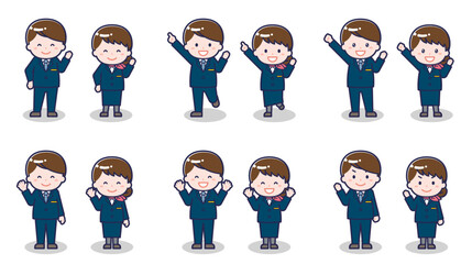 キャビンアテンダントの男女 02