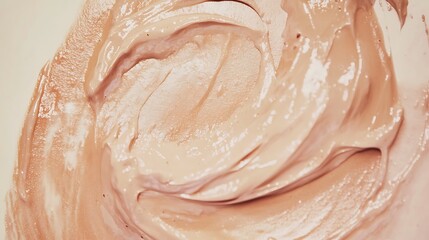 Swirled Beige Cream Cosmetic Product Texture