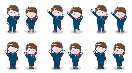 キャビンアテンダントの男女 02